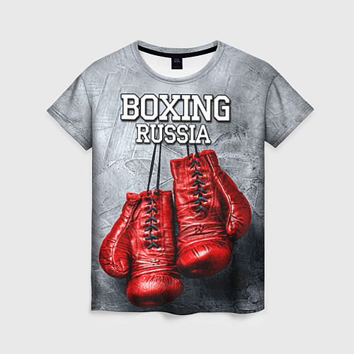 Женская футболка Boxing Russia / 3D-принт – фото 1