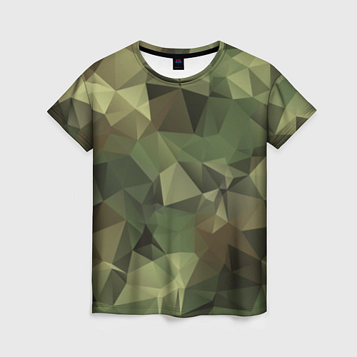 Женская футболка Полигональный камуфляж / 3D-принт – фото 1