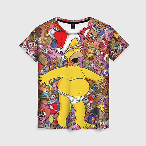 Женская футболка Обжора Гомер / 3D-принт – фото 1