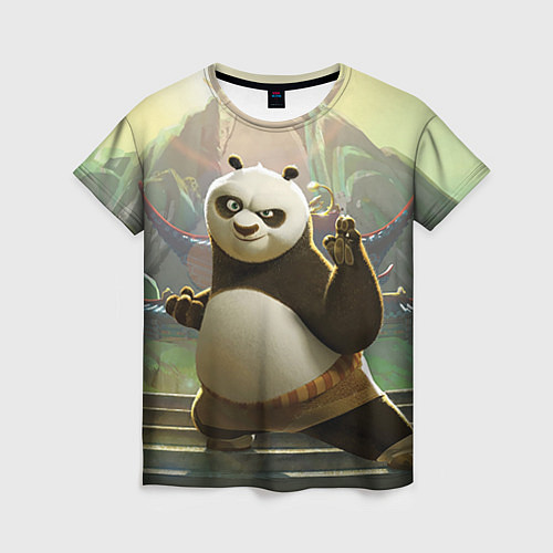 Женская футболка Кунг фу панда / 3D-принт – фото 1