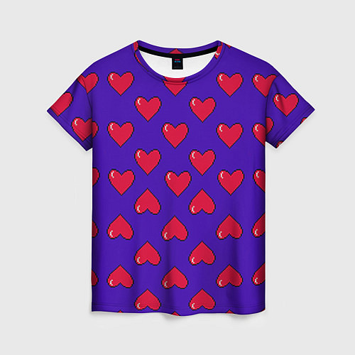 Женская футболка Hearts Pattern / 3D-принт – фото 1