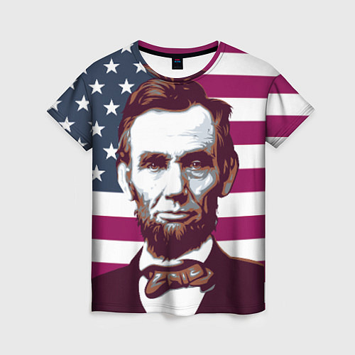Женская футболка Авраам Линкольн / 3D-принт – фото 1