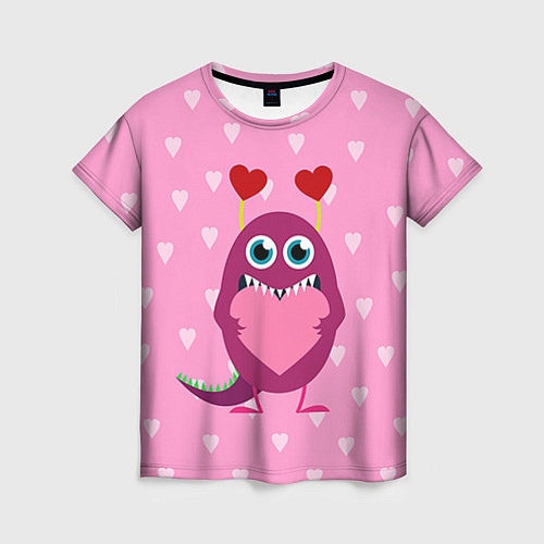 Женская футболка Чудик с сердцем / 3D-принт – фото 1