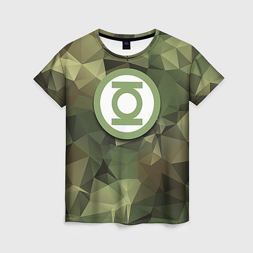 Женская футболка Зеленый фонарь: камуфляж / 3D-принт – фото 1