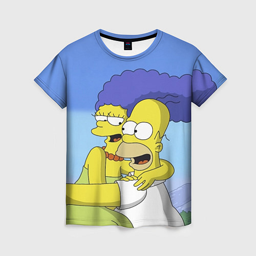 Женская футболка Гомер и Мардж / 3D-принт – фото 1