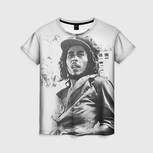 Женская футболка Молодой Боб Марли / 3D-принт – фото 1