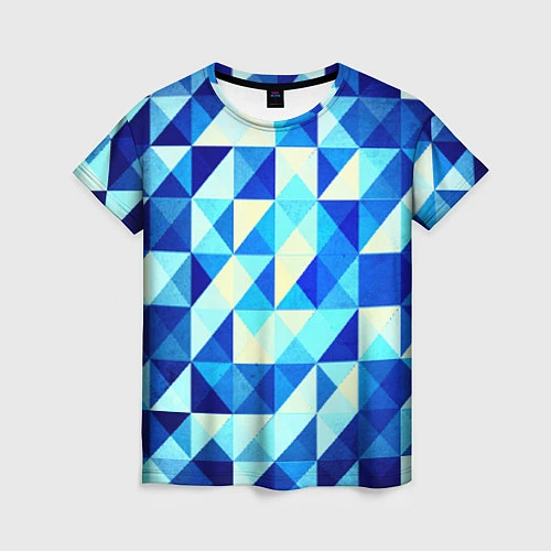 Женская футболка Синяя геометрия / 3D-принт – фото 1