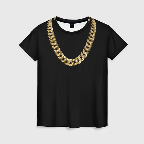Женская футболка Золотая цепь / 3D-принт – фото 1