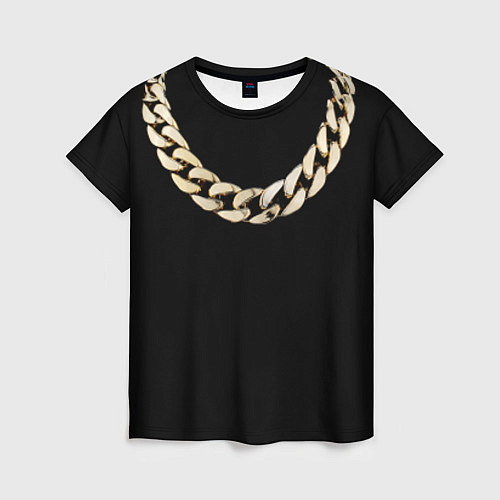 Женская футболка Золотая цепь / 3D-принт – фото 1
