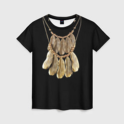 Женская футболка Золотые перья