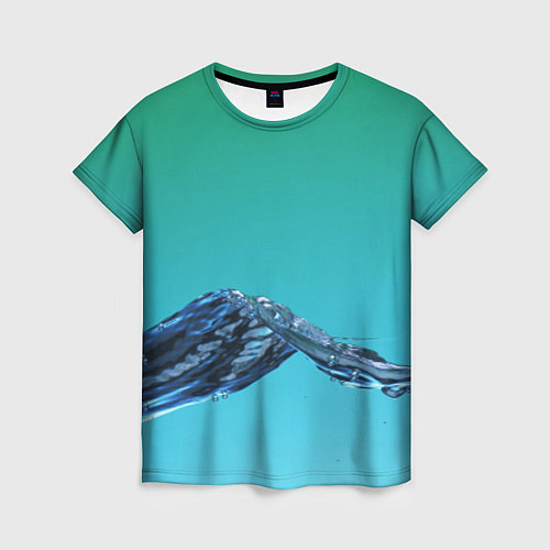 Женская футболка Зеленая вода / 3D-принт – фото 1