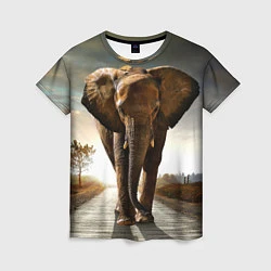 Женская футболка Дикий слон