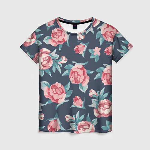 Женская футболка Розы: паттерн / 3D-принт – фото 1