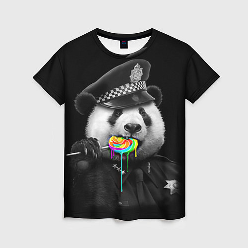 Женская футболка Панда с карамелью / 3D-принт – фото 1