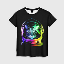 Женская футболка Кот космонавт