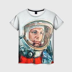 Женская футболка Гагарин в полете