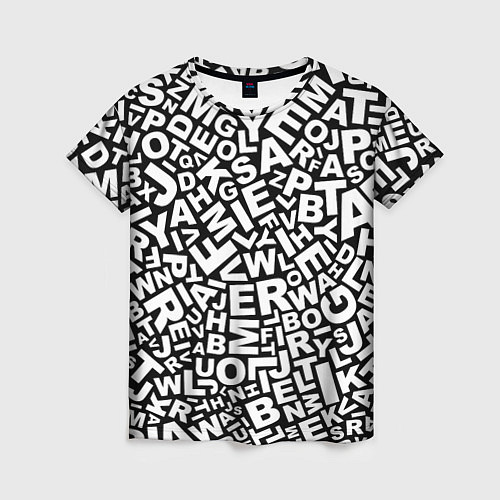 Женская футболка Английский алфавит / 3D-принт – фото 1