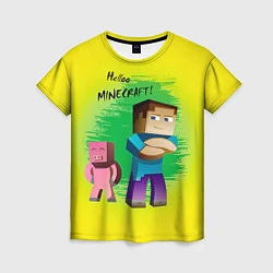 Женская футболка Hello Minecraft