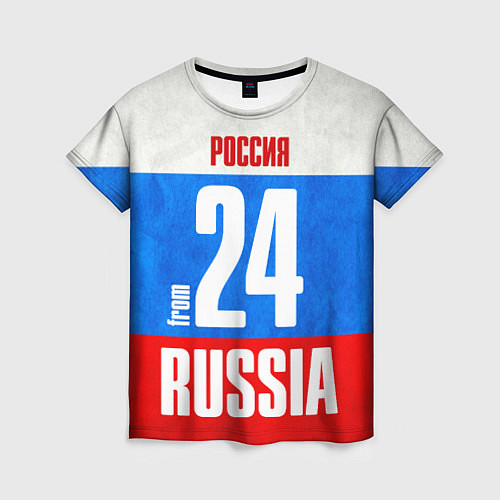 Женская футболка Russia: from 24 / 3D-принт – фото 1