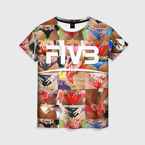 Женская футболка Волейбол скрытые знаки FIVB / 3D-принт – фото 1