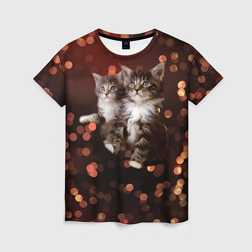 Женская футболка Котята / 3D-принт – фото 1