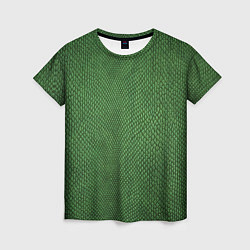 Женская футболка Змеиная зеленая кожа