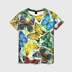Женская футболка Тропические бабочки