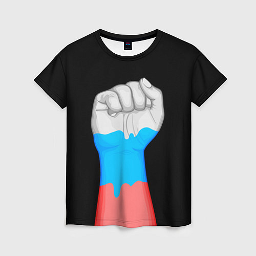 Женская футболка Русский кулак / 3D-принт – фото 1