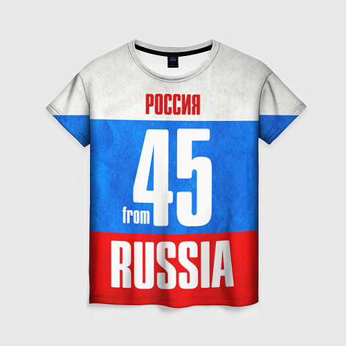 Женская футболка Russia: from 45 / 3D-принт – фото 1