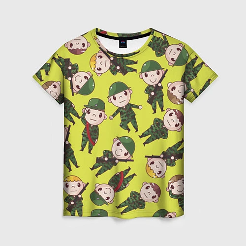 Женская футболка Солдатики в камуфляже / 3D-принт – фото 1
