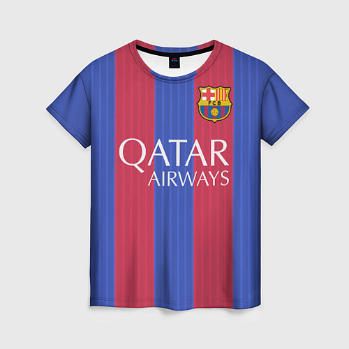 Женская футболка Barcelona: Qatar Airways / 3D-принт – фото 1