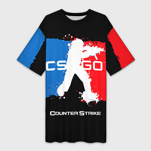 Женская длинная футболка CS:GO Colors / 3D-принт – фото 1