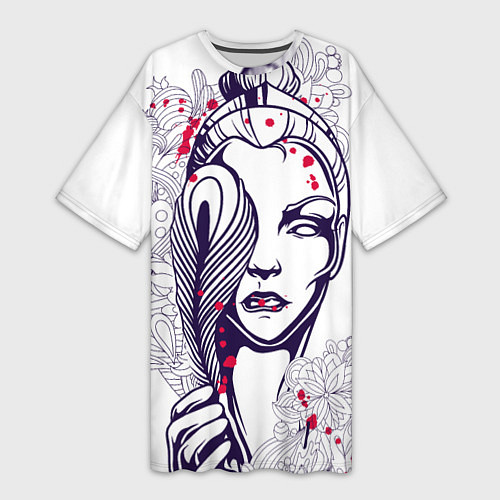 Женская длинная футболка Богиня / 3D-принт – фото 1