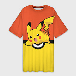 Женская длинная футболка Pikachu