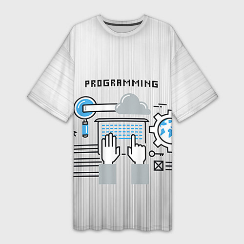 Женская длинная футболка Программирование 2 / 3D-принт – фото 1