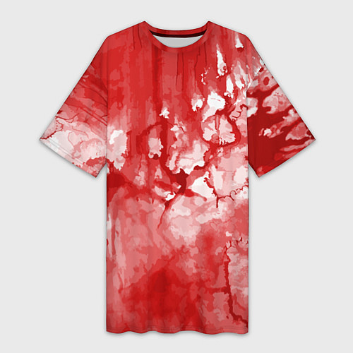 Женская длинная футболка Кровь акварельная на Хеллоуин / 3D-принт – фото 1