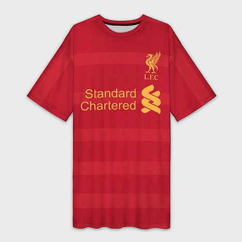 Женская длинная футболка Liverpool FC: Standart Chartered / 3D-принт – фото 1