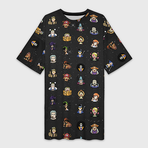Женская длинная футболка One Piece. Pixel art pattern / 3D-принт – фото 1