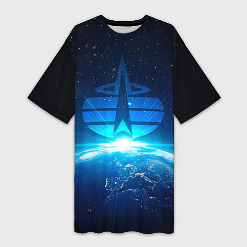 Женская длинная футболка Космические войска / 3D-принт – фото 1