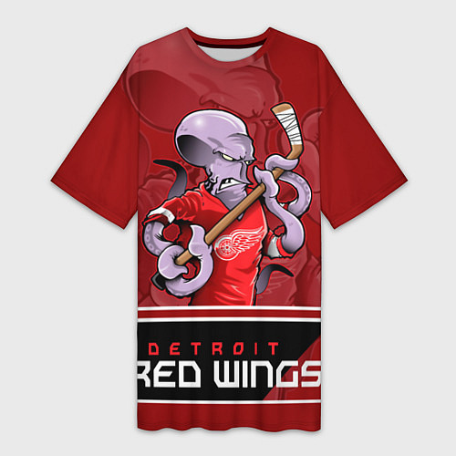 Женская длинная футболка Detroit Red Wings / 3D-принт – фото 1