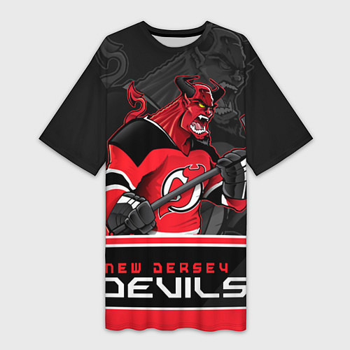 Женская длинная футболка New Jersey Devils / 3D-принт – фото 1