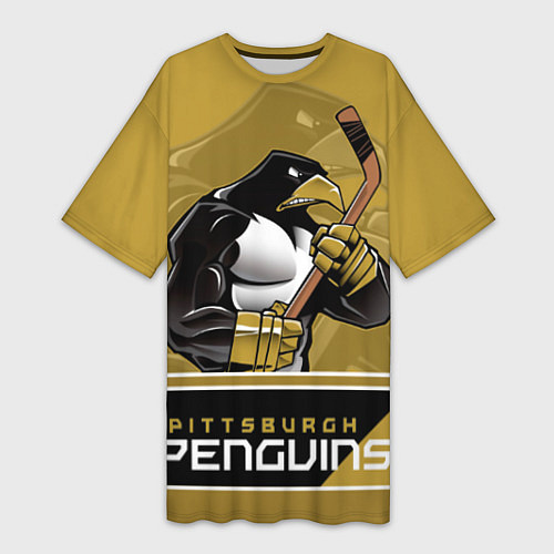 Женская длинная футболка Pittsburgh Penguins / 3D-принт – фото 1