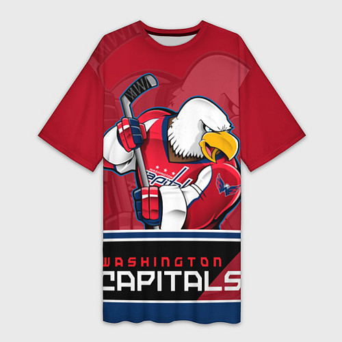 Женская длинная футболка Washington Capitals / 3D-принт – фото 1