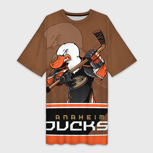 Женская длинная футболка Anaheim Ducks / 3D-принт – фото 1