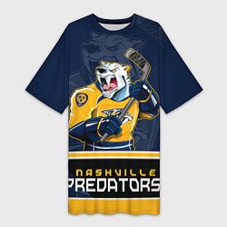 Футболка женская длинная Nashville Predators, цвет: 3D-принт