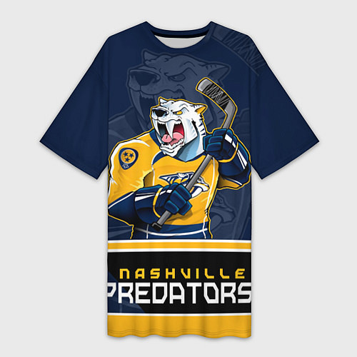 Женская длинная футболка Nashville Predators / 3D-принт – фото 1