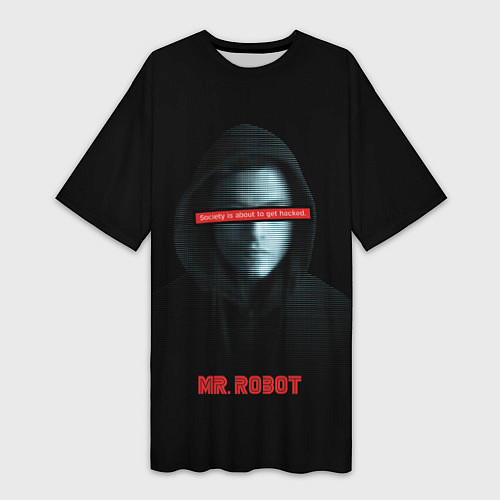 Женская длинная футболка Mr Robot / 3D-принт – фото 1