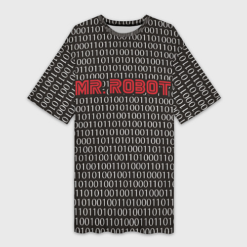 Женская длинная футболка Mr. Robot: Binary code / 3D-принт – фото 1