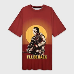 Женская длинная футболка Stalin: Ill Be Back