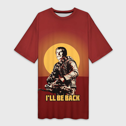Женская длинная футболка Stalin: Ill Be Back / 3D-принт – фото 1